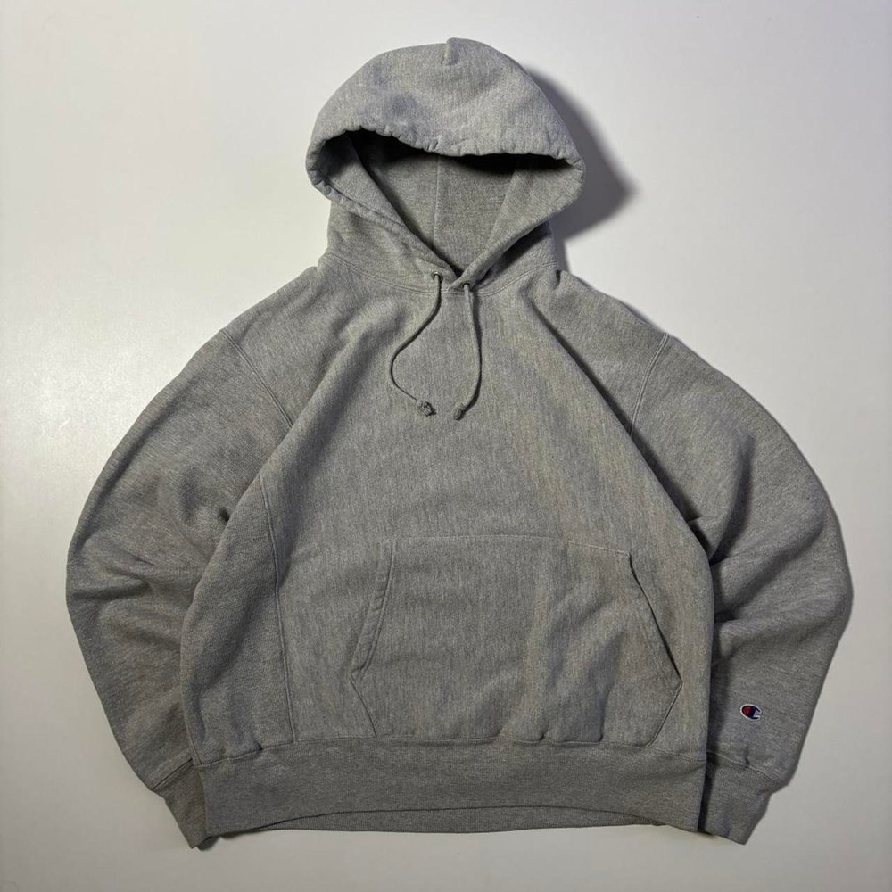 Grey Champion Reverse Weave Blank Hoodie - Large